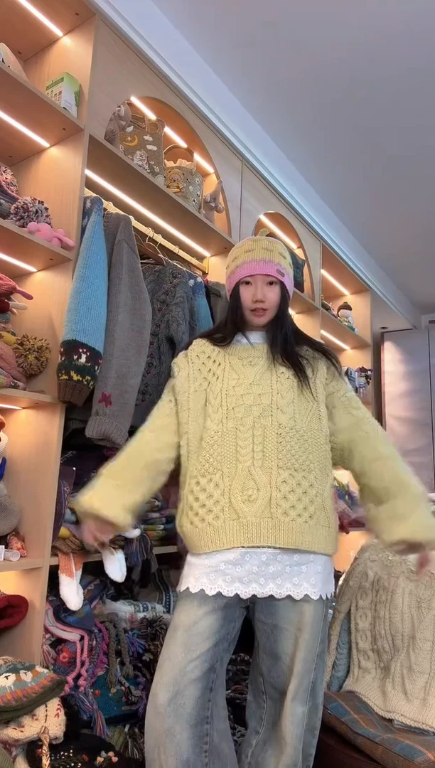 羊毛美利奴黄色毛衣798