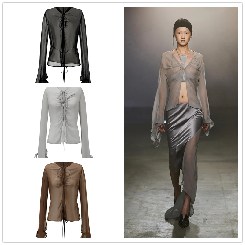 【LOCAT】OUDE WAAG 25SS 系绳抽褶衬衣 ST07S1BU670