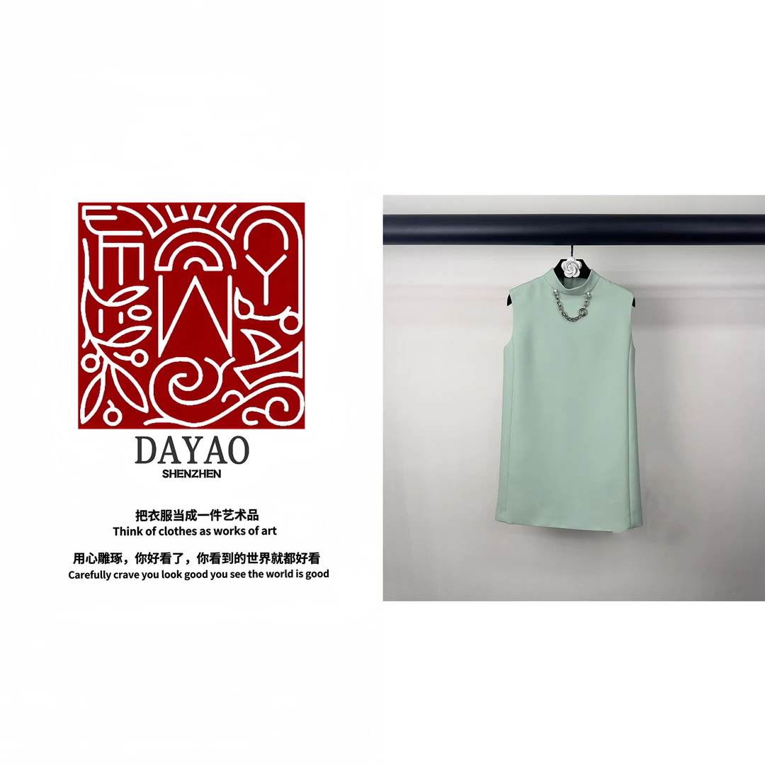 「DAYAO」名媛时尚名媛百搭无袖连衣裙轻奢高端女装WY24298