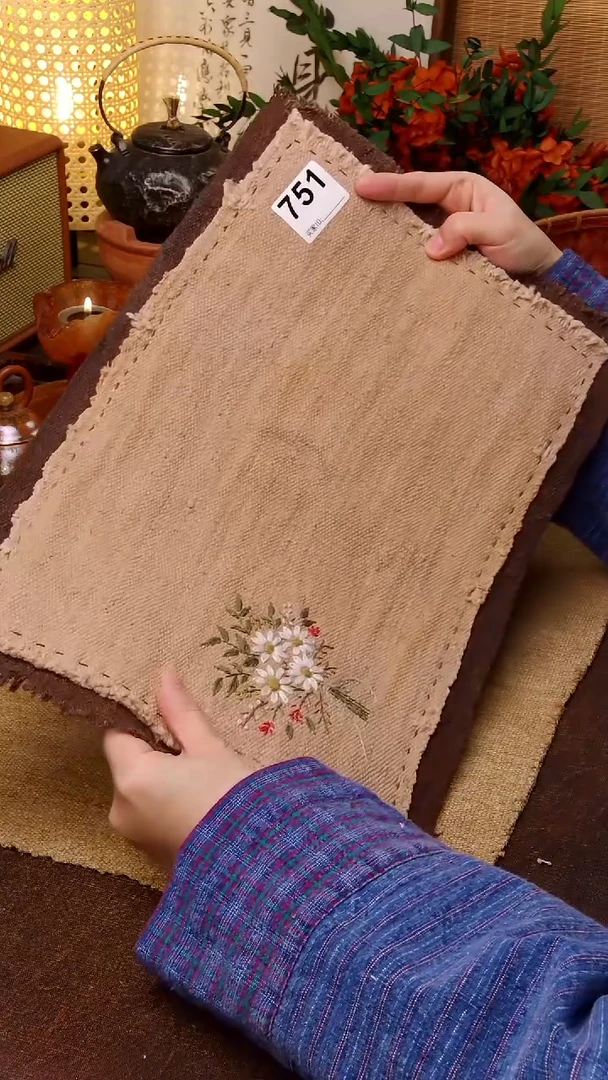 小*Cici手作刺子绣柿染壶垫杯垫-751同款