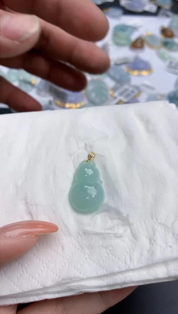 【闪购商品】翡翠颈饰18K金镶嵌天然缅甸翡翠A货