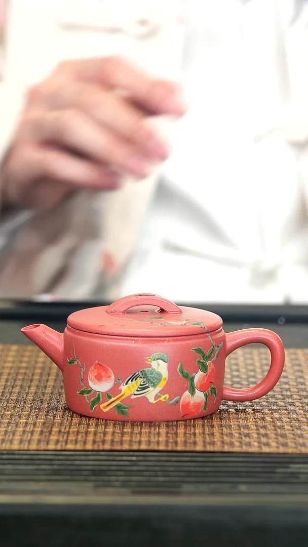 【闪购商品】紫砂茶壶22花鸟汉瓦 白泥