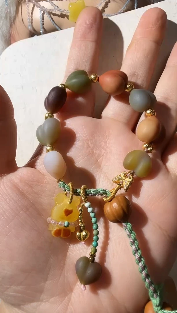 未镶嵌蜜蜡手链蜜蜡小熊手链