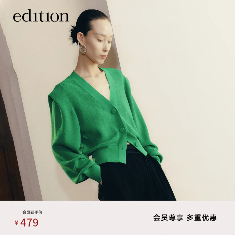 edition宽松慵懒毛衣开衫外套女2秋款复古针织上衣#EBB3CART07