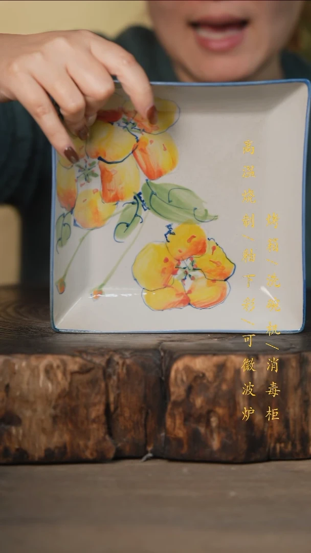 瓷片景德镇高温釉下彩可微波烤箱洗碗机