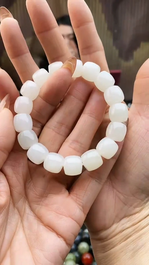 未镶嵌手串和田玉直切青海白12