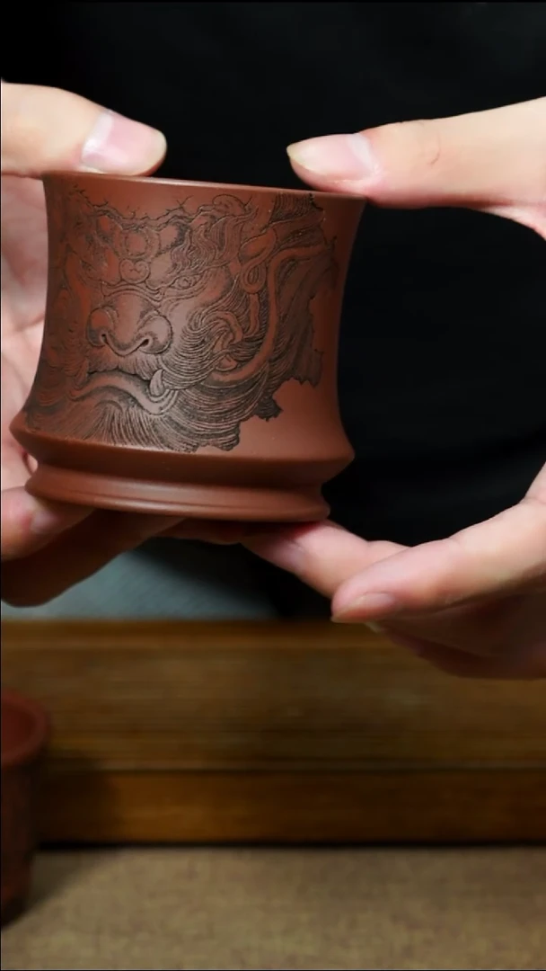 茶杯紫砂南柯记全手刻杯