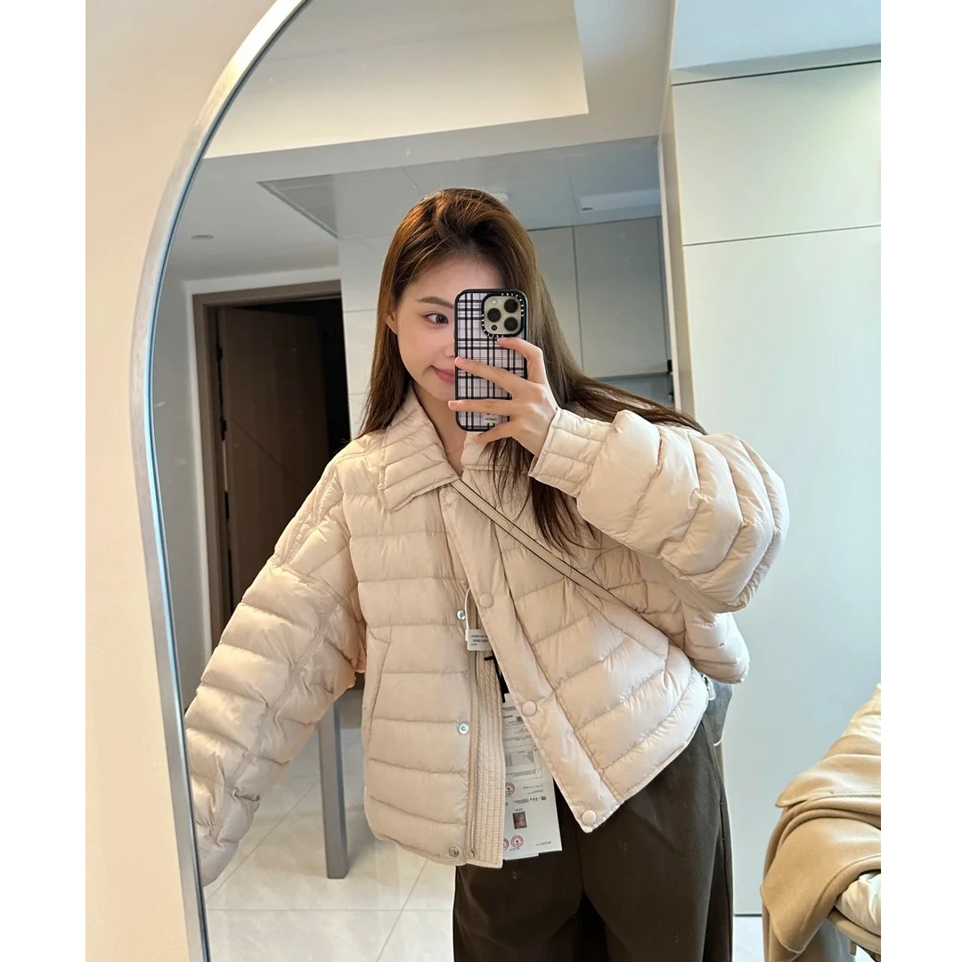 INS CEC纯色爆款时尚轻薄棉服外套女冬季新款简约百搭保暖短外套