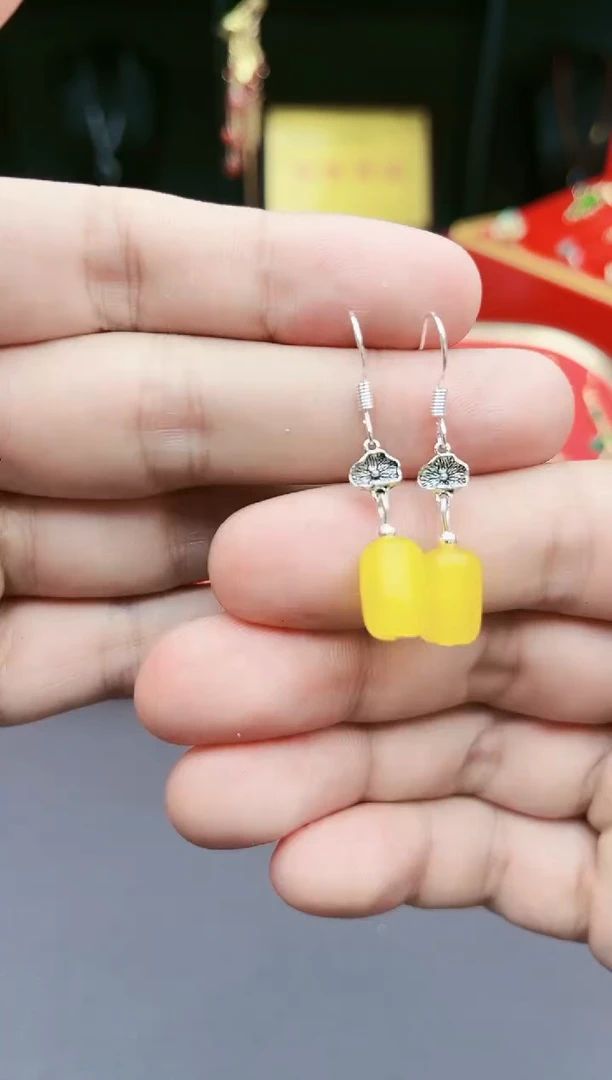 【闪购商品】玛瑙/玉髓耳钉银S925镶嵌305000