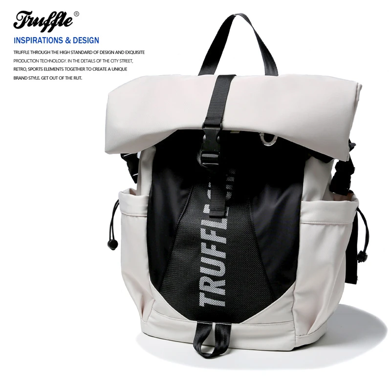TRUFFLE潮牌休闲双肩包男大容量通勤户外旅行电脑背包女学生书包