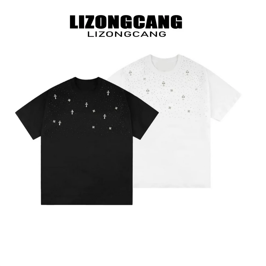 【品牌正品】LZ-049圆领T恤男半袖印花情侣休闲短袖-满钻克罗心 22