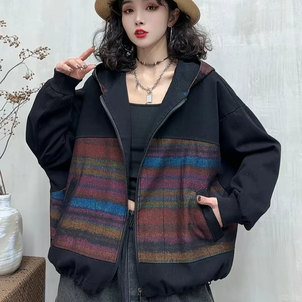 8324新款春季休闲减龄显瘦百搭连帽外套