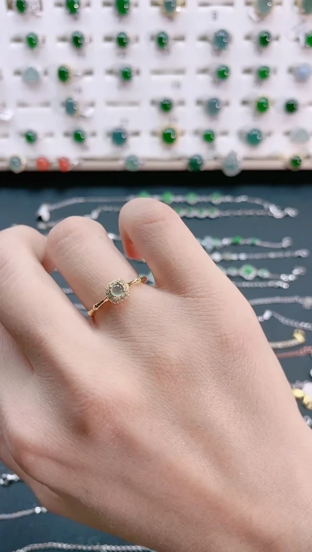 【闪购商品】翡翠戒指银S925镶嵌天然翡翠