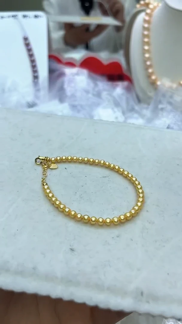 未镶嵌手链淡水珍珠黄色系手链