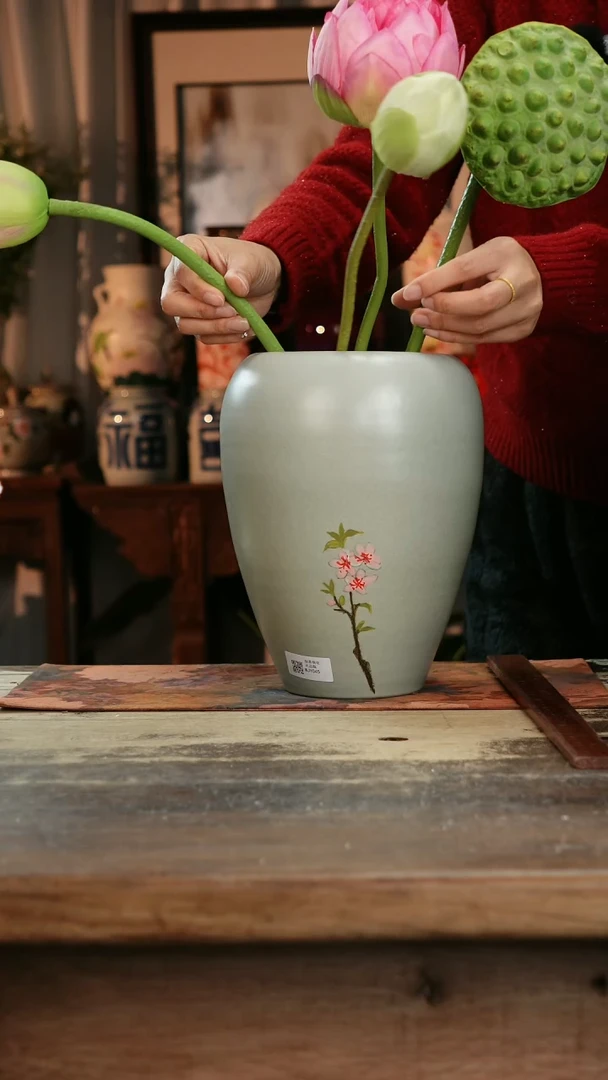 【闪购商品】瓷片景德镇纯手工釉下彩精品花瓶