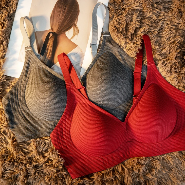 运动无痕聚拢文胸罩新款无钢圈软支撑女士收副乳固定内衣薄款立体