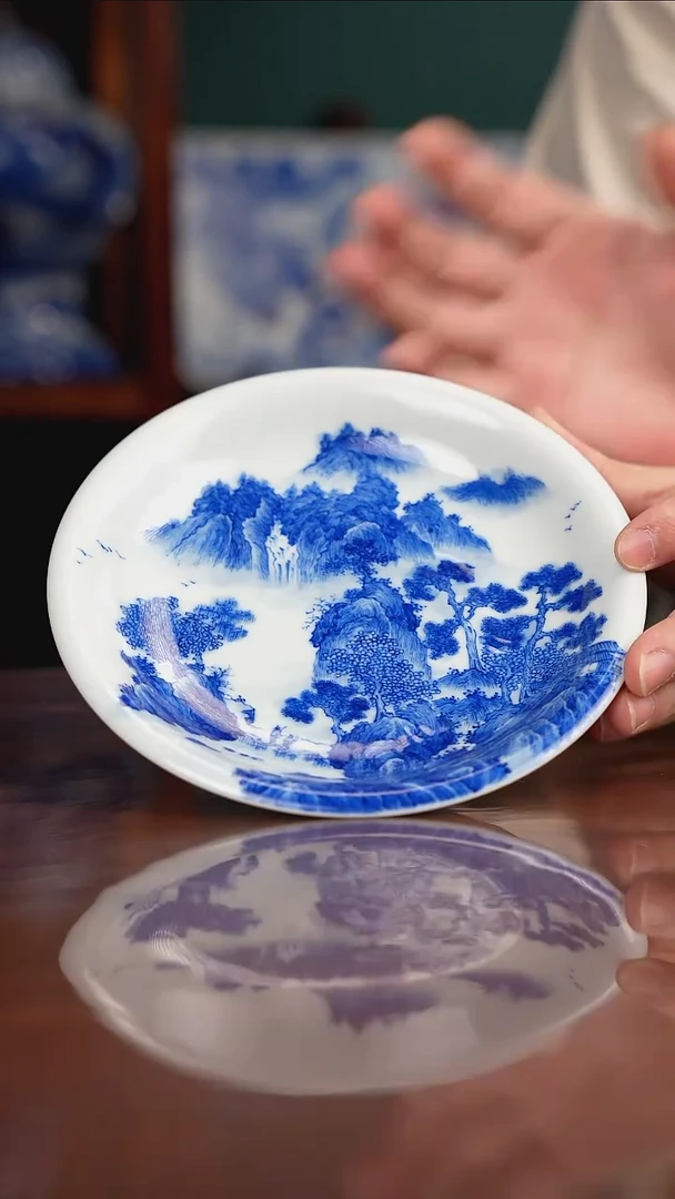 晓月柴窑 山水壶承