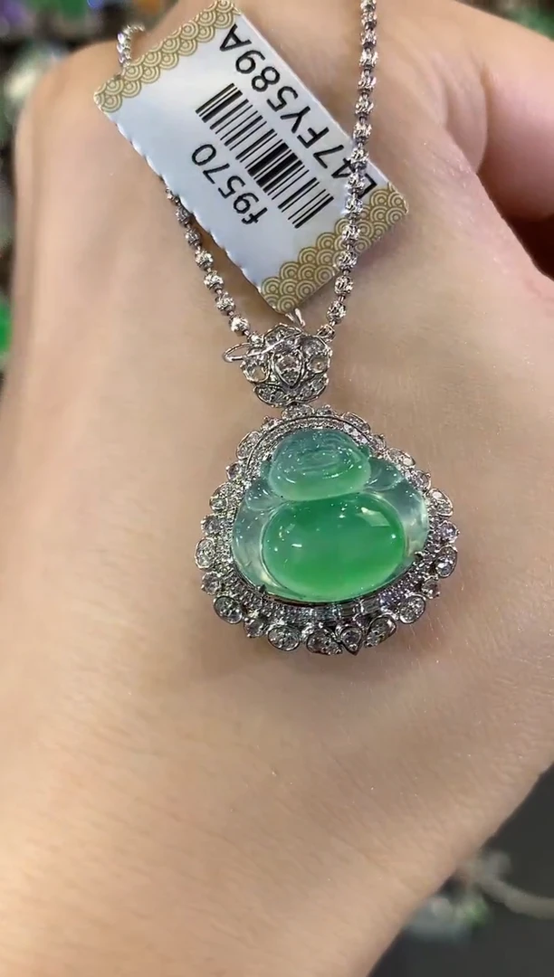 吊坠(不含链)18K金镶嵌翡翠C93