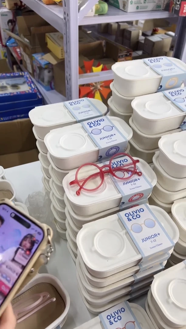 OBJ102-R1儿童圆形防蓝光眼镜-7-12Y-珊瑚红-树脂镜片