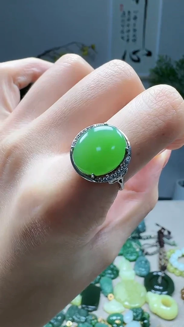 银S925镶嵌和田玉挂件1