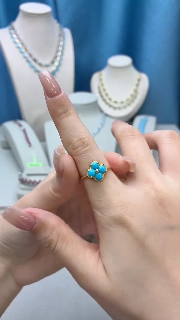 银S925镶嵌绿松石戒指139BJ1209产品一个（多样性）