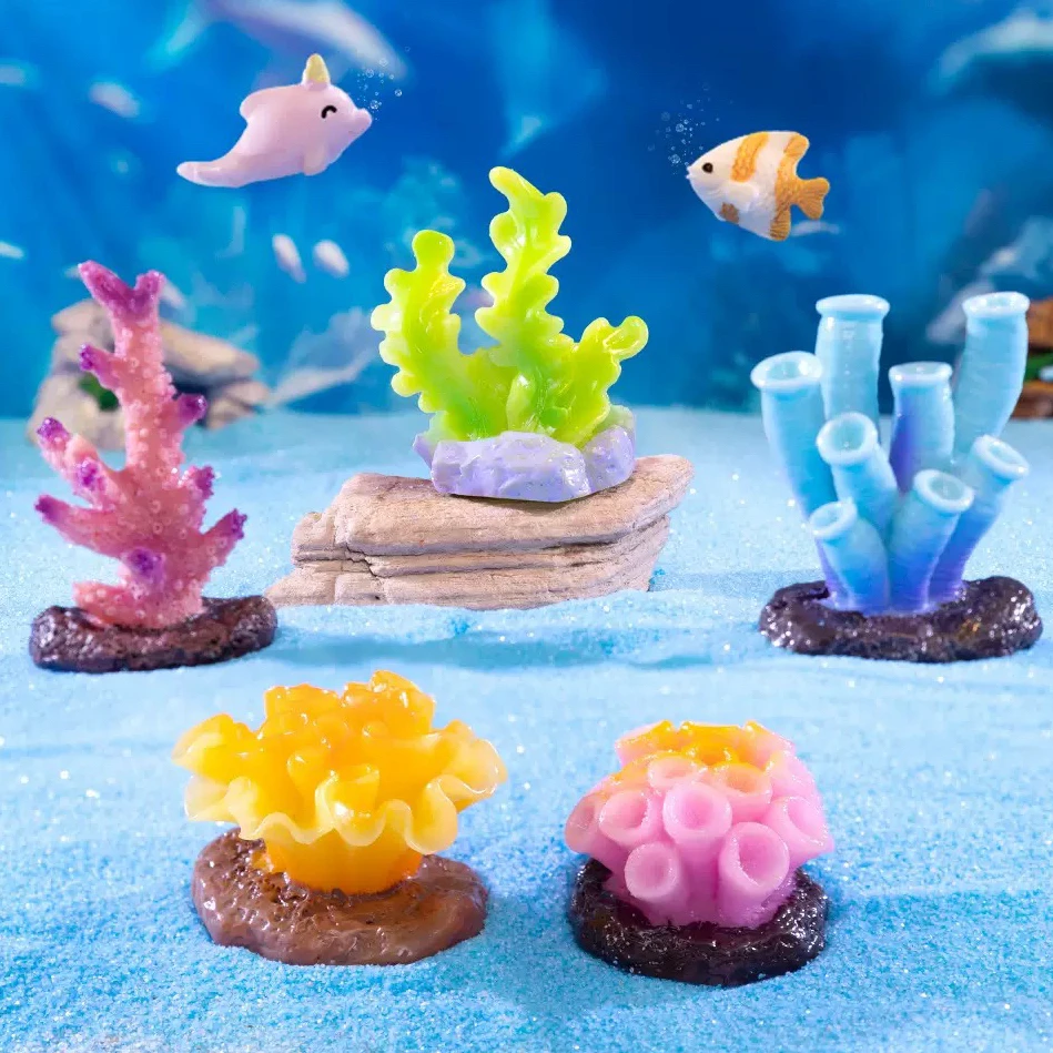 微景观创意仿真彩色珊瑚水族造景DIY装饰品配件迷你小摆件小型
