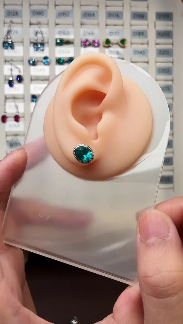 银S925镶嵌耳饰碧玺1