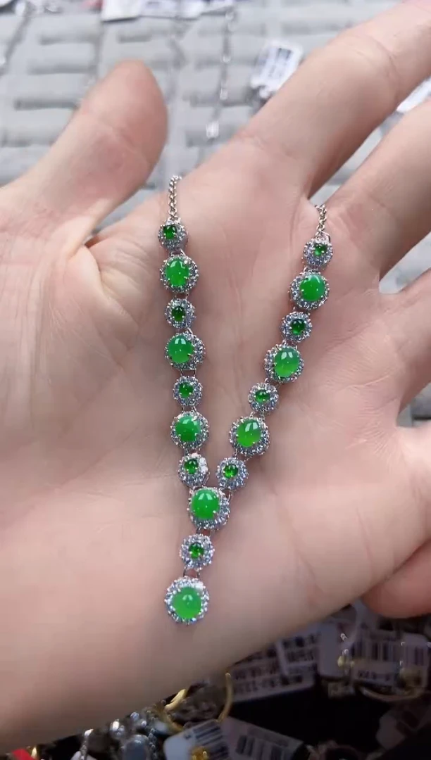 翡翠戒指银S925镶嵌666----9