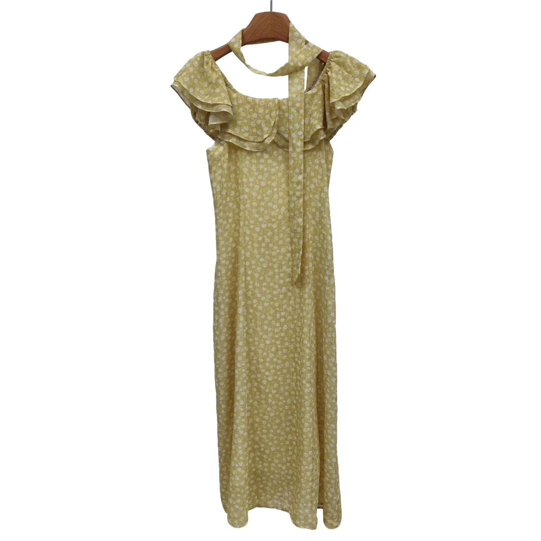 Comme Vous/似你2025夏季时尚法式碎花连衣裙（3L5581925）配挂脖