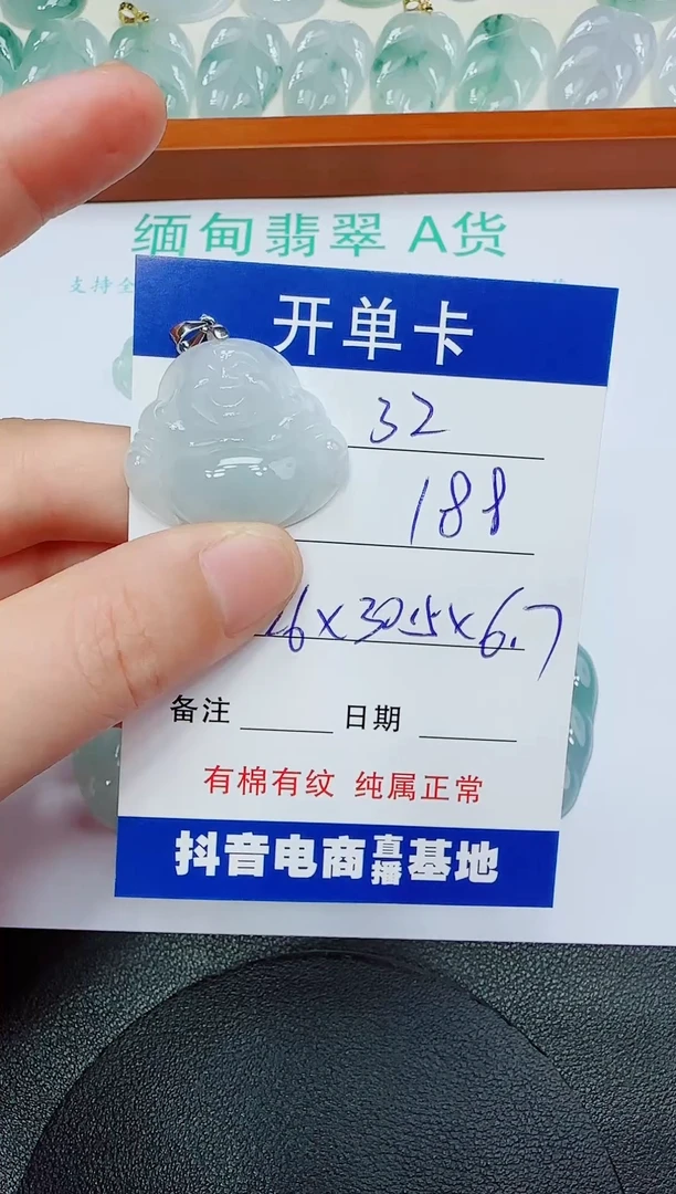 翡翠未镶嵌吊坠(赠链)32