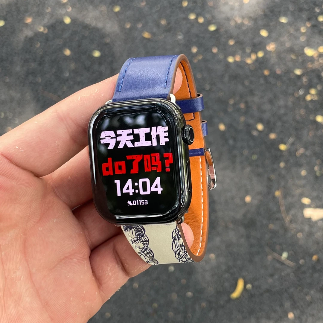 【清仓】真皮双拼色表带CNC接口适用于iWatch手表/手表表带