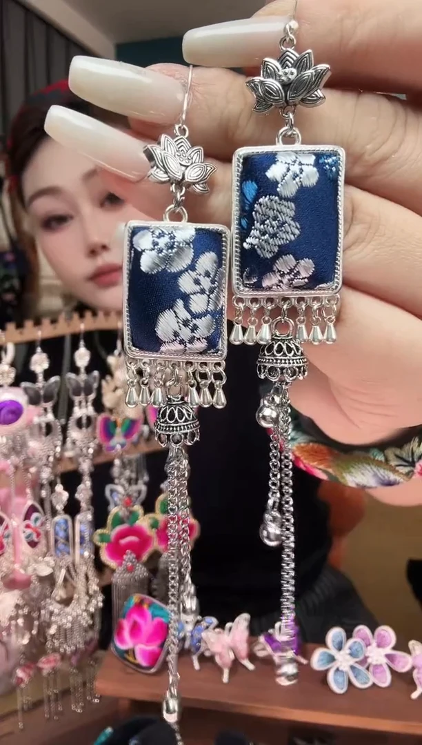 刺绣纯手工民族风刺绣耳环