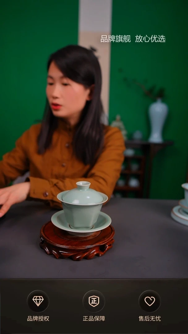 【闪购商品】一级仿古六方盖碗 不开片 无底款