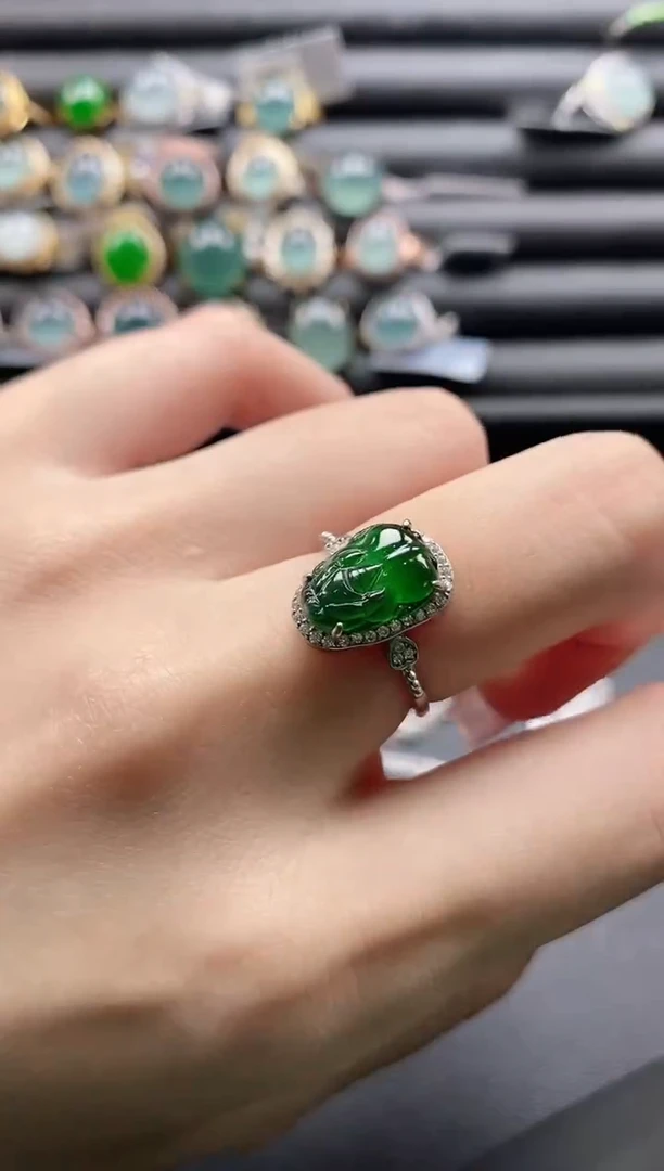 【闪购商品】翡翠戒指银S925镶嵌1111
