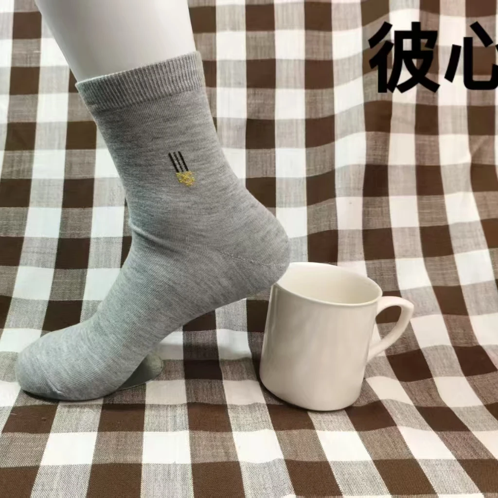 37(福利款)秋季提花纹中筒男袜子简约商务休闲日常男士袜子