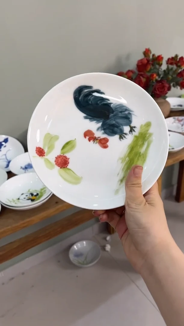 陶瓷景德镇高温釉中彩陶瓷餐具-仙女盘