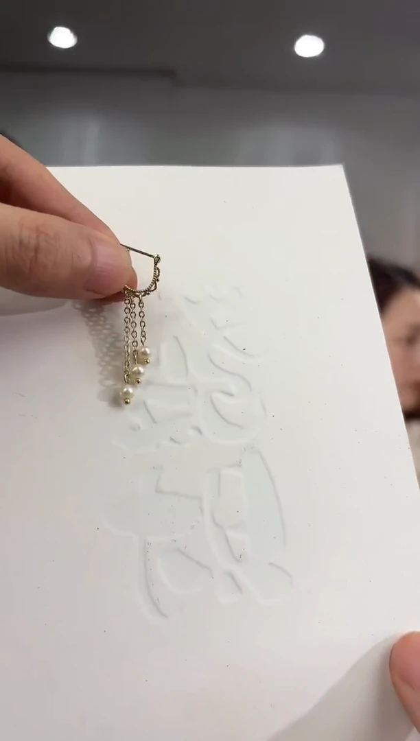 未镶嵌耳饰淡水珍珠珍珠流苏耳扣【银耳扣】