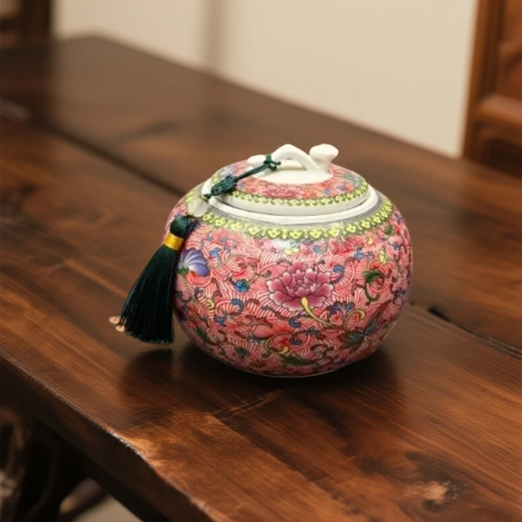 如意国潮新中式珐琅彩陶瓷茶叶罐密封防潮家用摆件