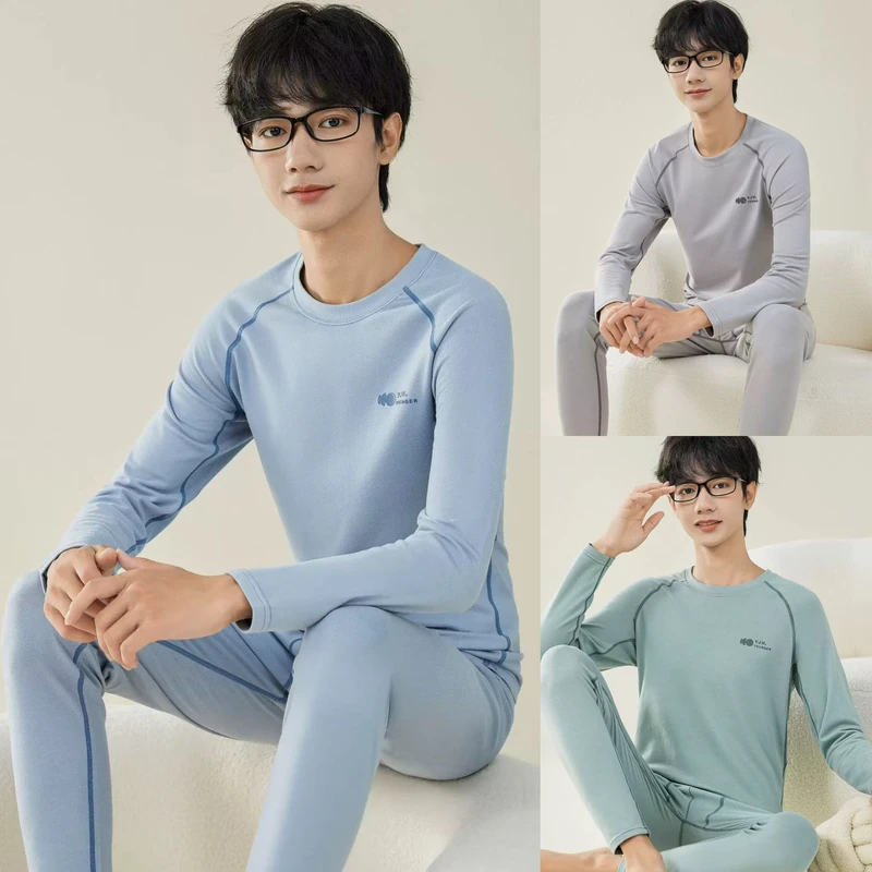 f【加长版莫代尔棉】青少年秋季抗菌保暖套装秋衣秋裤校园神器内搭