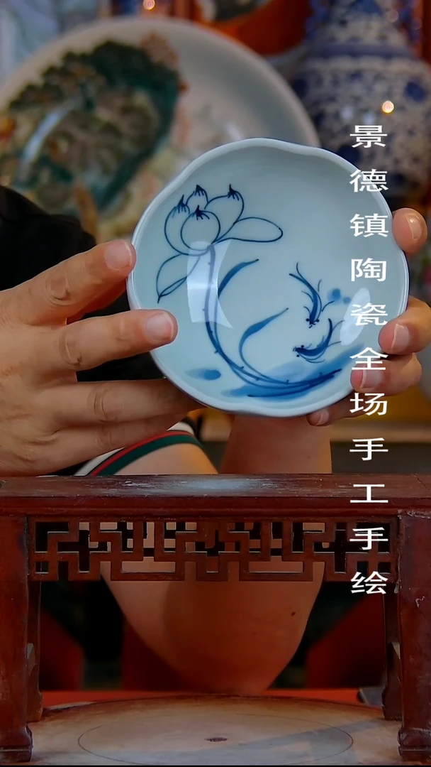 摆件手景德镇陶瓷 全场手工绘
