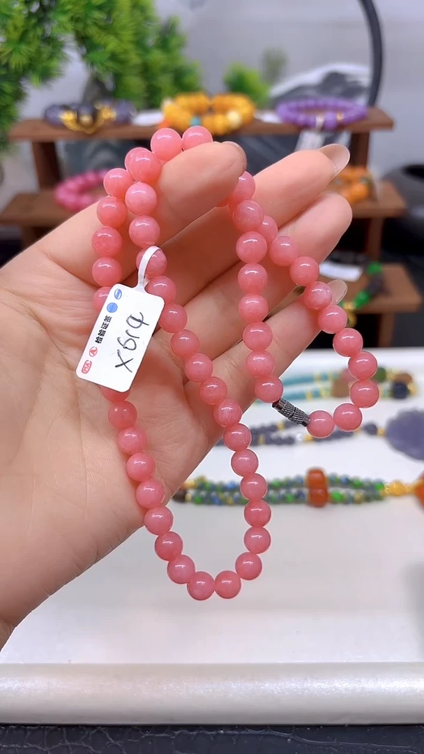 菱锰矿（红纹石）未镶嵌颈饰X614