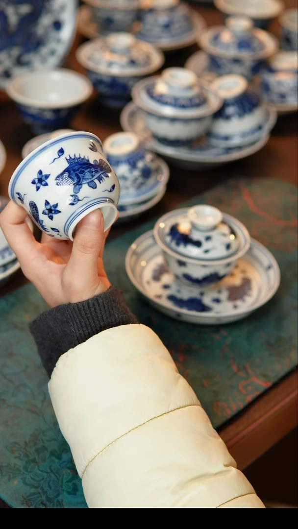 其他陶瓷桃花鲑鱼主人杯