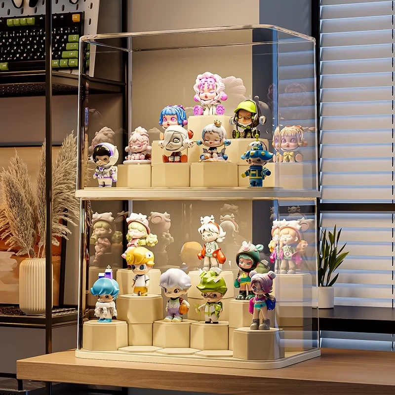 轻奢透明手办展示盒盲盒收纳展示柜防尘亚克力玩具收纳哪吒手办盒