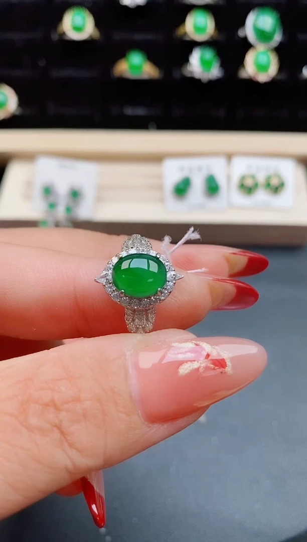 【闪购商品】翡翠戒指银S925镶嵌321321