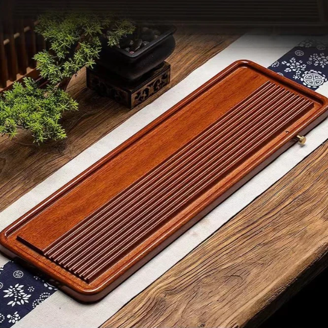 花梨木茶盘整块原木家用新中式客厅简约功夫茶具套装单层海茶茶托