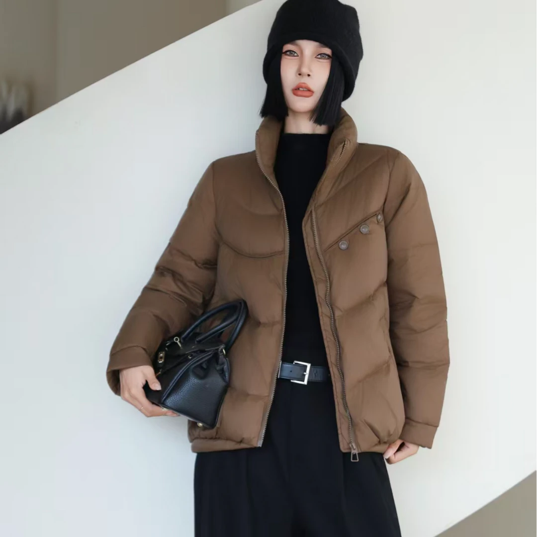 2025加厚保暖正品 抗寒三粒扣羽绒服外套