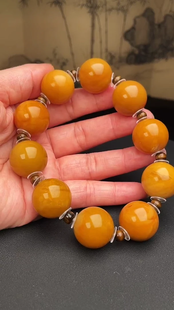 田黄石绿*田黄石手串