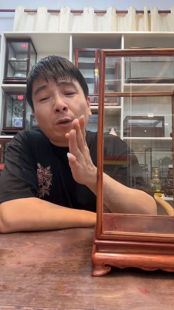 红酸枝木类18*18*30玻璃罩077