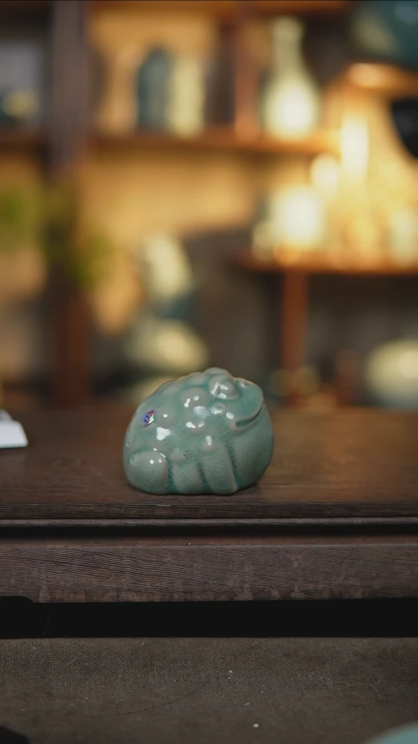 【闪购商品】杯仿古绿釉公金蟾瑕122