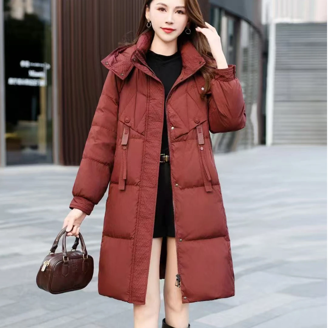 时尚休闲中长款羽绒服A100